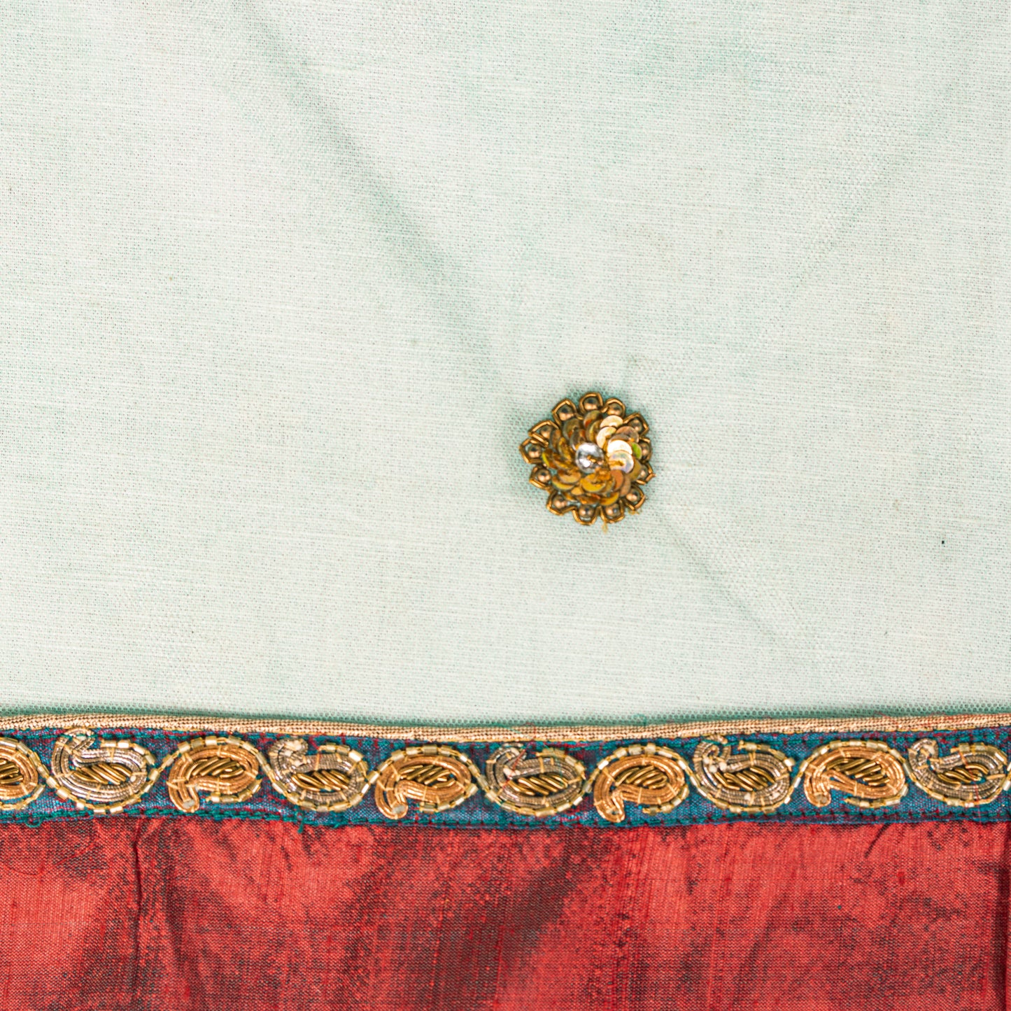 Sanskriti Vintage Green Net Dupatta/Stole Hand Embroidered Zardozi Wedding Veil