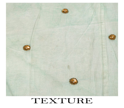 Sanskriti Vintage Green Net Dupatta/Stole Hand Embroidered Zardozi Wedding Veil