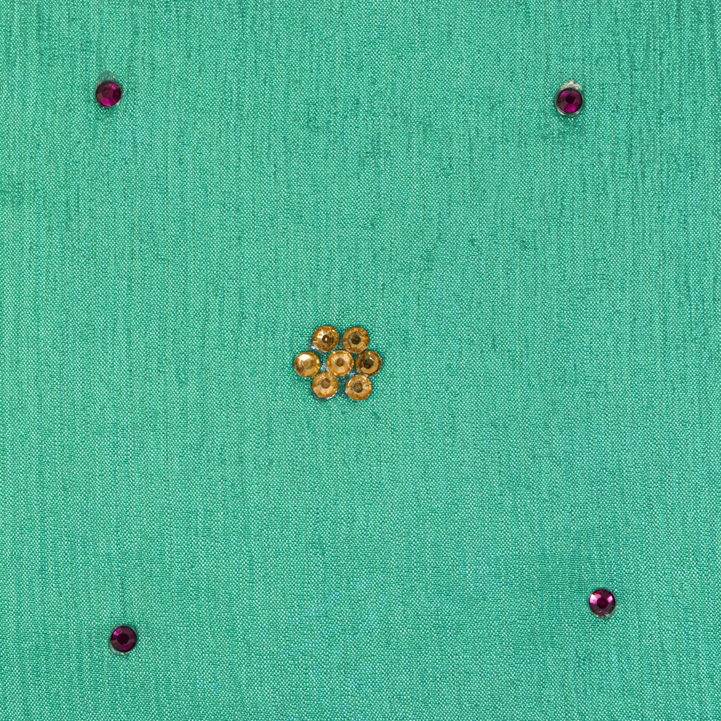 Sanskriti Vintage Green Pure Silk Dupatta/Stole Hand Beads Traditional Soft Veil