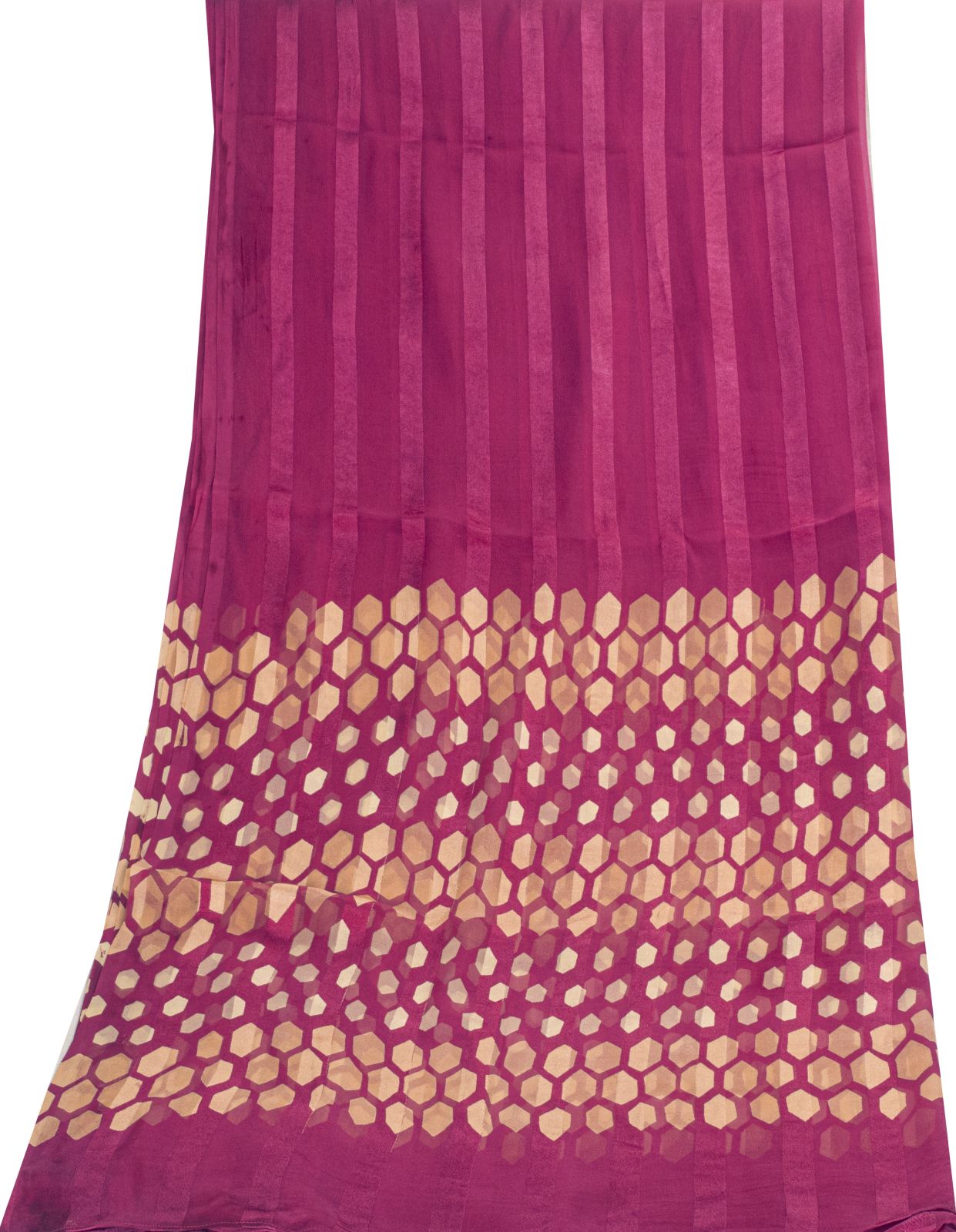 Sanskriti Vintage Pink Georgette Dupatta/Stole Geometric Print-Woven Indian Veil