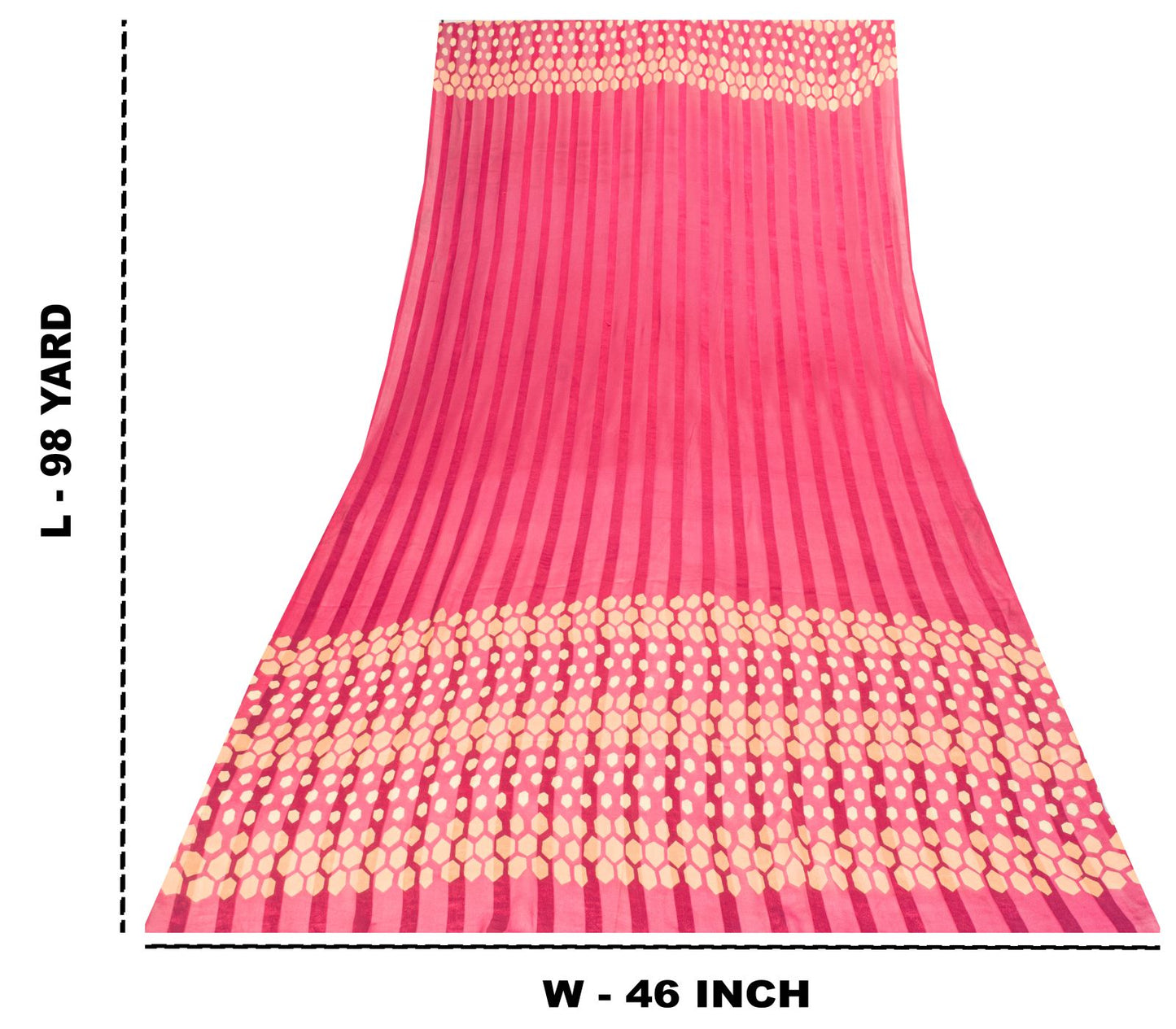 Sanskriti Vintage Pink Georgette Dupatta/Stole Geometric Print-Woven Indian Veil