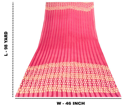 Sanskriti Vintage Pink Georgette Dupatta/Stole Geometric Print-Woven Indian Veil