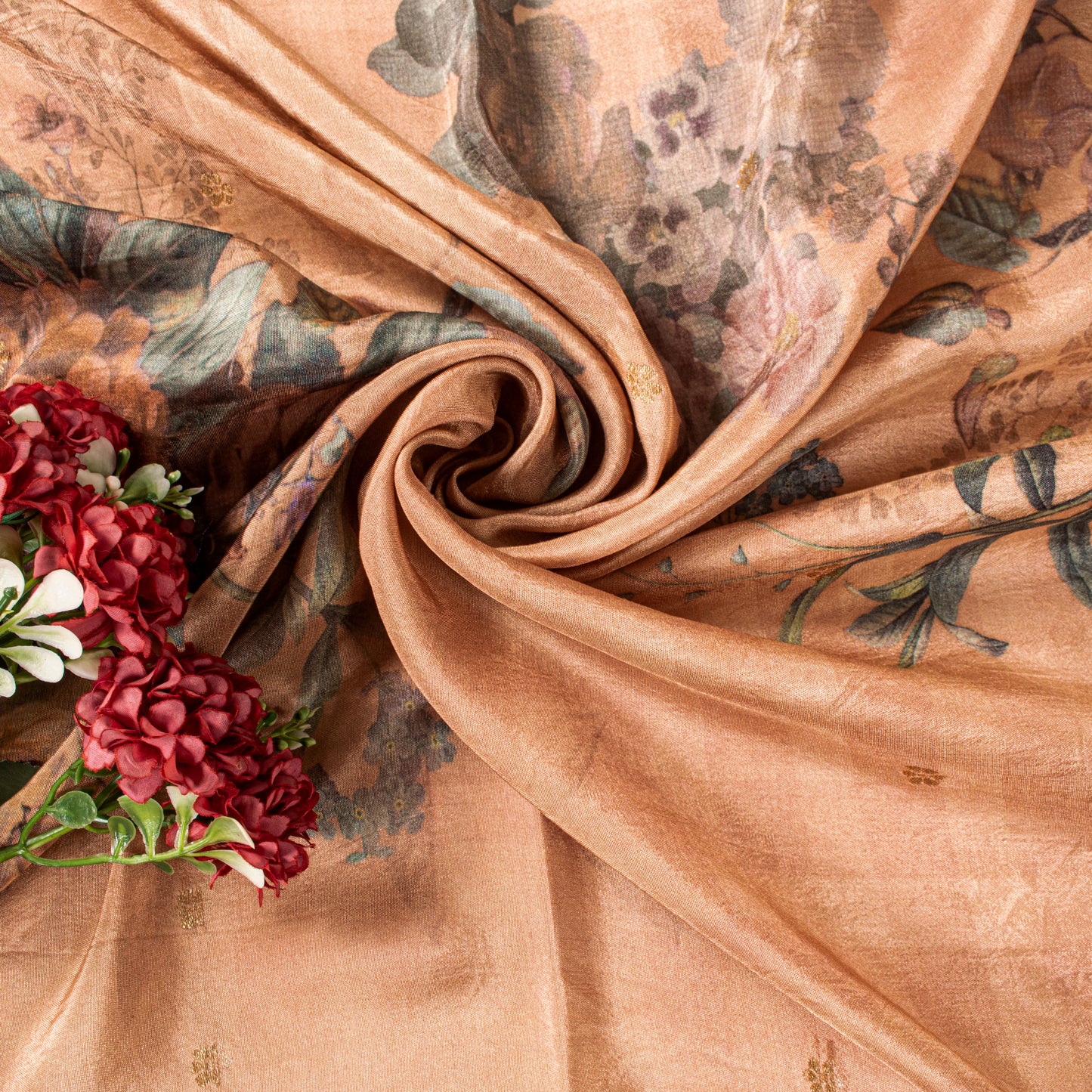 Sanskriti Vintage Cream Blend Silk Dupatta/Stole Digital Print-Woven FashionVeil