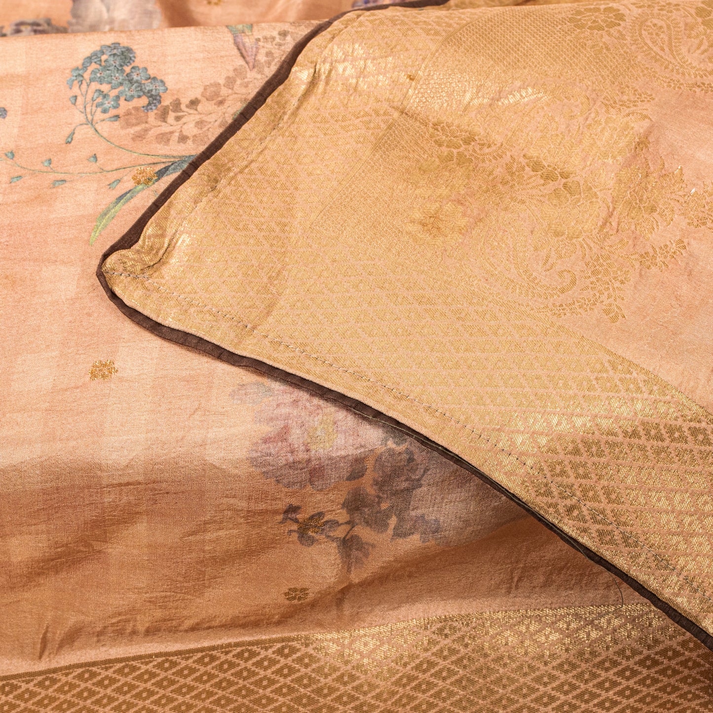 Sanskriti Vintage Cream Blend Silk Dupatta/Stole Digital Print-Woven FashionVeil