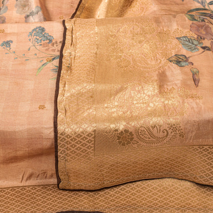 Sanskriti Vintage Cream Blend Silk Dupatta/Stole Digital Print-Woven FashionVeil