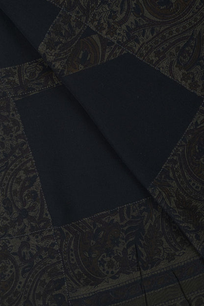 Sanskriti Vintage Blue Pure Georgette Dupatta/Stole Hand Block Kalamkari Patch