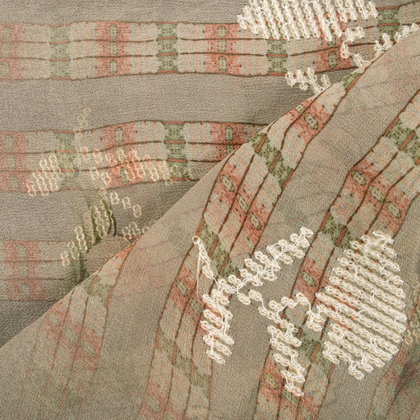 Sanskriti Vintage Gray Pure Georgette Dupatta/Stole Digital Print-Sequins Veil