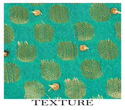 Sanskriti Vintage Green Pure Crepe Dupatta/Stole Hand Embroidery Zari-Woven Veil