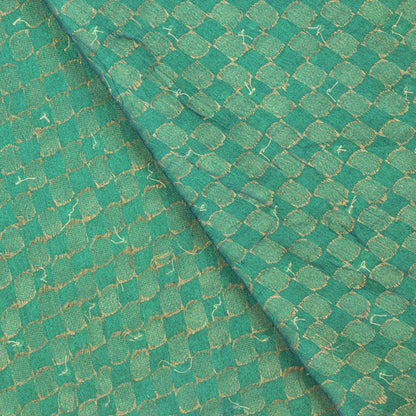 Sanskriti Vintage Green Pure Crepe Dupatta/Stole Hand Embroidery Zari-Woven Veil