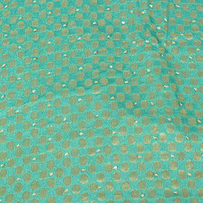 Sanskriti Vintage Green Pure Crepe Dupatta/Stole Hand Embroidery Zari-Woven Veil