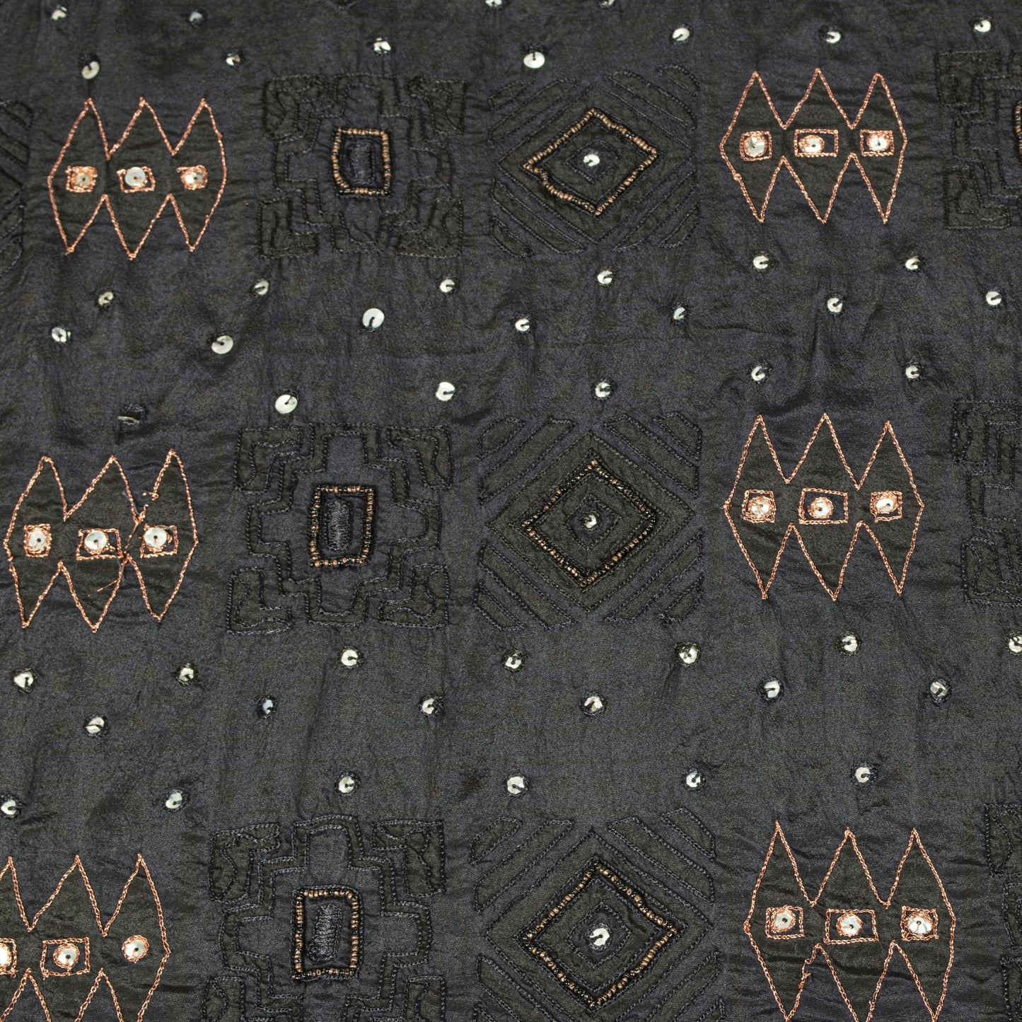 Sanskriti Vintage Black Pure Silk Dupatta/Stole Embroidered Zari Wedding Veil