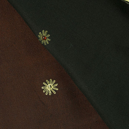 Sanskriti Vintage Brown Pure Georgette Dupatta/Stole Hand Beaded Bollywood Veil