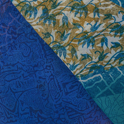 Sanskriti Vintage Blue Pure Georgette Dupatta/Stole Digital Printed Floral Veil