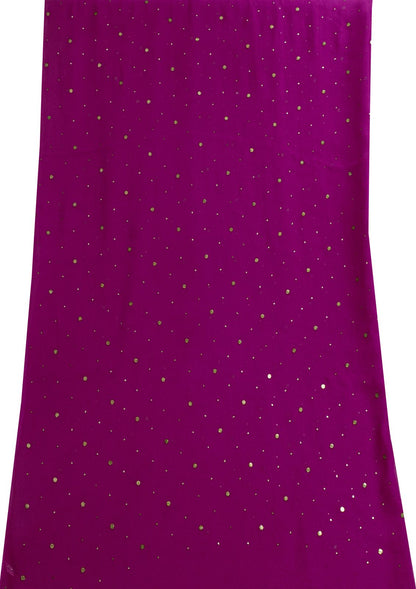 Sanskriti Vintage Pink Pure Georgette Dupatta/Stole Fardi Mukesh Work Veil