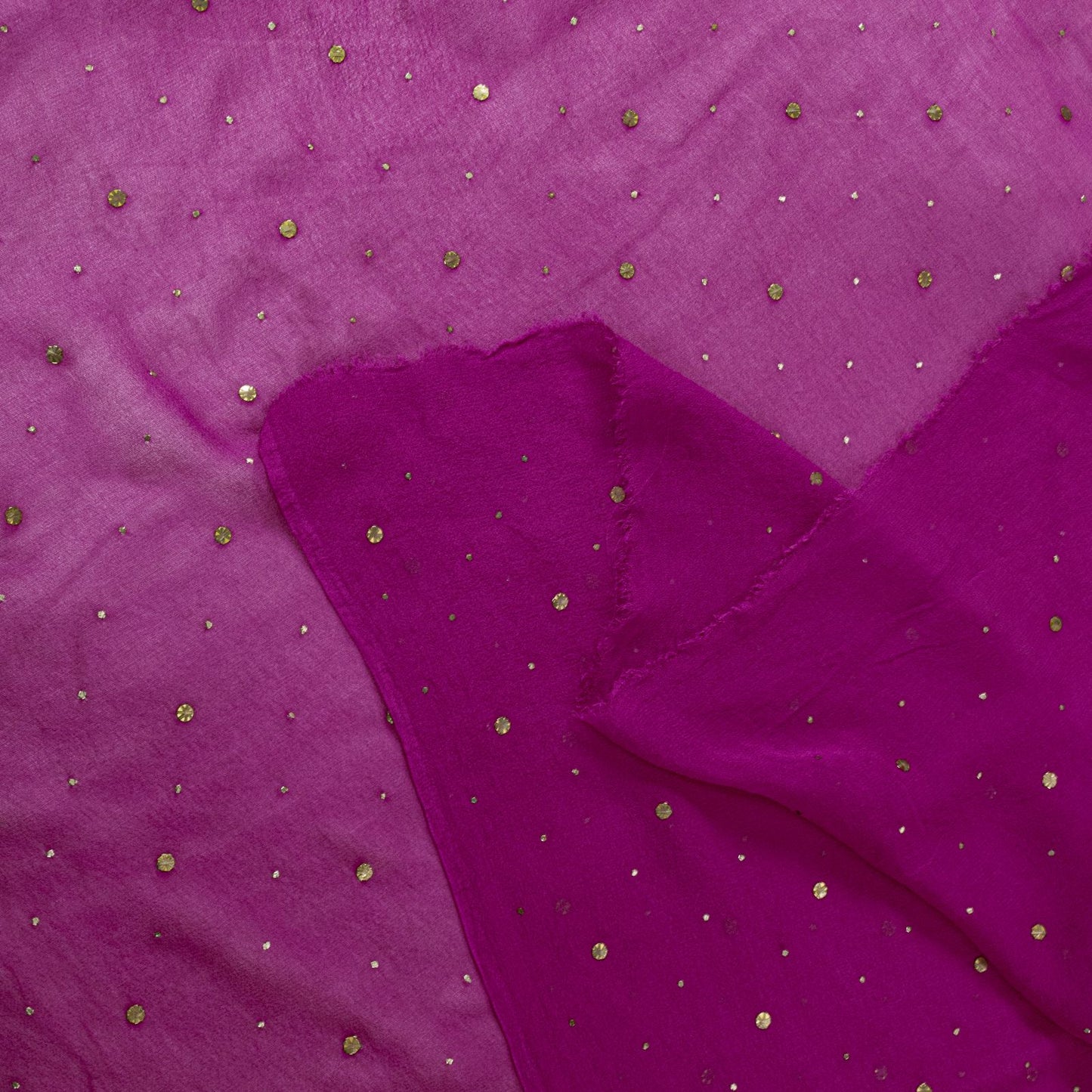 Sanskriti Vintage Pink Pure Georgette Dupatta/Stole Fardi Mukesh Work Veil