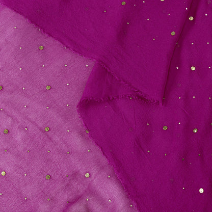 Sanskriti Vintage Pink Pure Georgette Dupatta/Stole Fardi Mukesh Work Veil