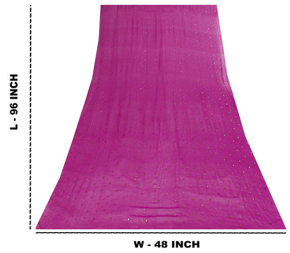 Sanskriti Vintage Pink Pure Georgette Dupatta/Stole Fardi Mukesh Work Veil