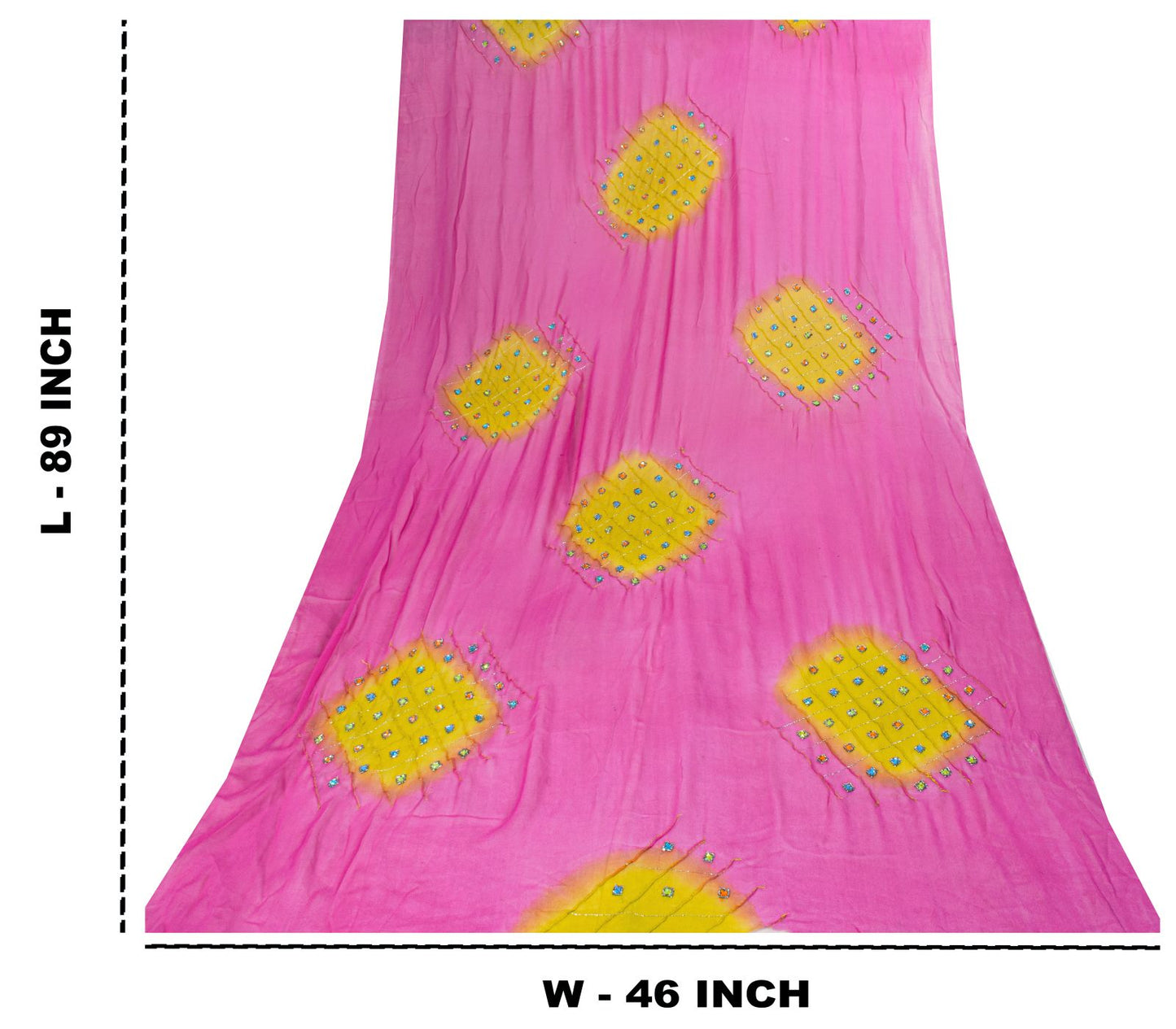 Sanskriti Vintage Dupatta/Stole Pink Pure Georgette Hand Beaded Bollywood Veil
