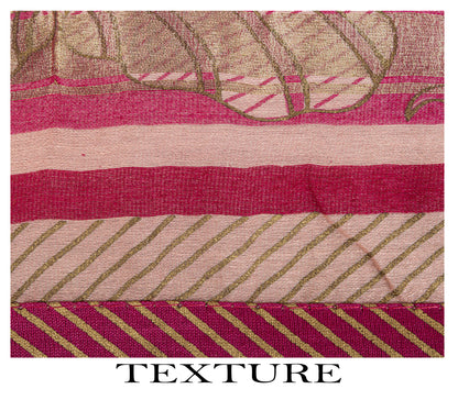 Sanskriti Vintage Pink Cotton Silk Dupatta/Stole Machlipatanam Kalamkari Veil