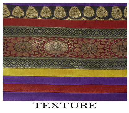 Sanskriti Vintage Golden Pure Georgette Dupatta/Stole Brocade Woven WeddingVeil