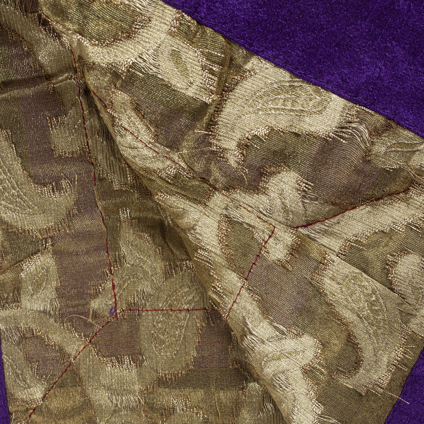 Sanskriti Vintage Golden Pure Georgette Dupatta/Stole Brocade Woven WeddingVeil