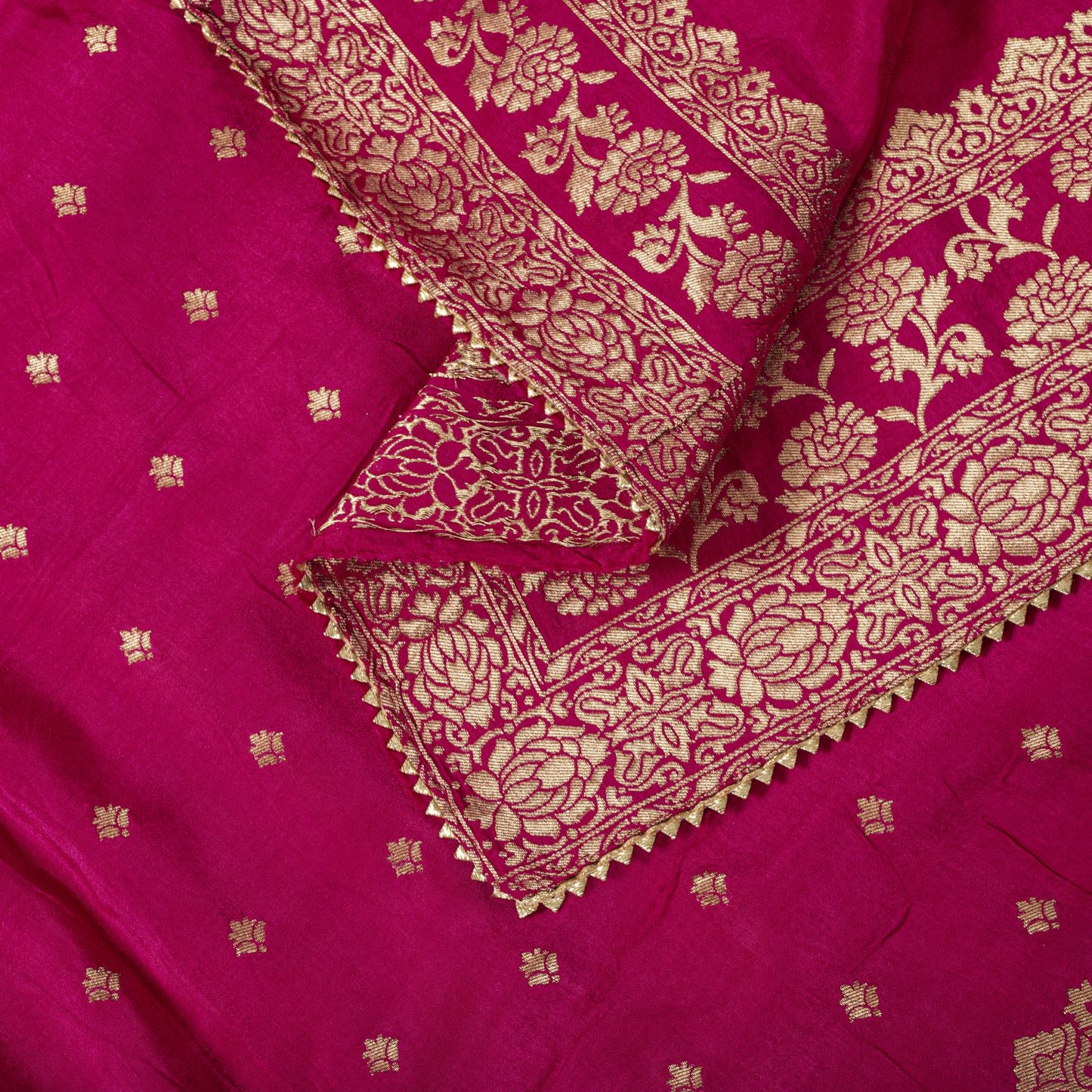 Sanskriti Vintage Pink Pure Silk Dupatta/Stole Brocade Zari Woven Wedding Veil