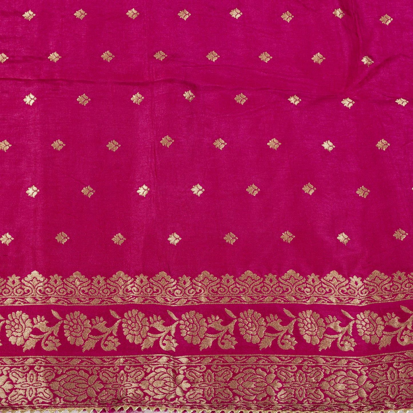 Sanskriti Vintage Pink Pure Silk Dupatta/Stole Brocade Zari Woven Wedding Veil