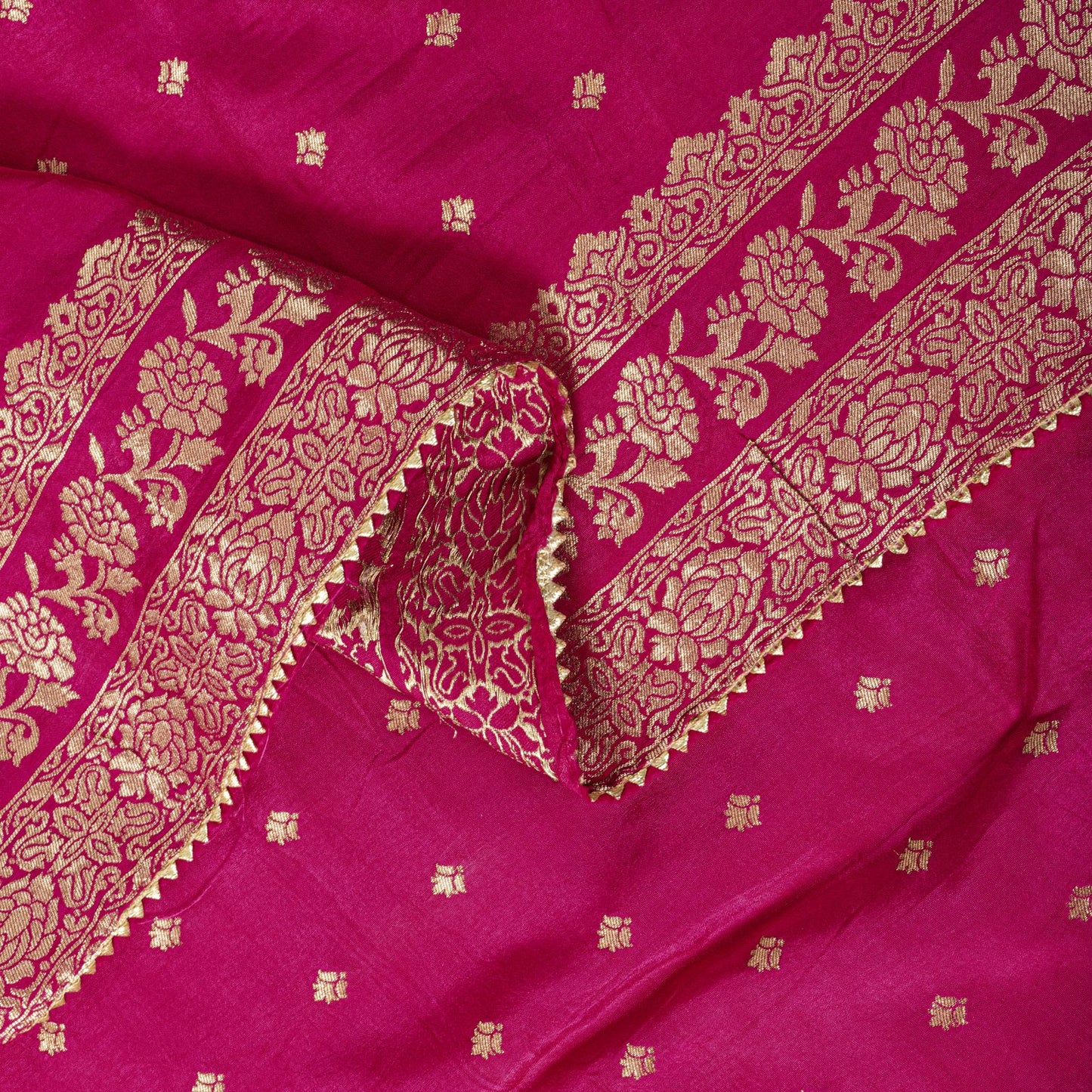 Sanskriti Vintage Pink Pure Silk Dupatta/Stole Brocade Zari Woven Wedding Veil