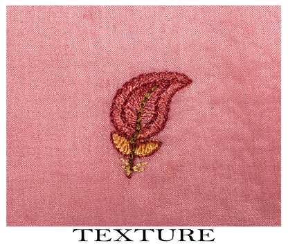 Sanskriti Vintage Pink Chiffon Silk Dupatta/Stole Hand Embroidered Indian Veil