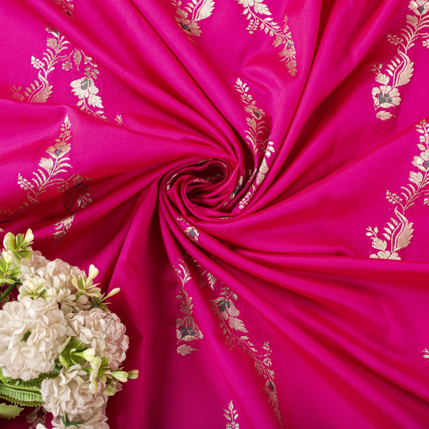 Sanskriti Vintage Pink Art Silk Dupatta/Stole Brocade Zari Hand Woven Banarasi