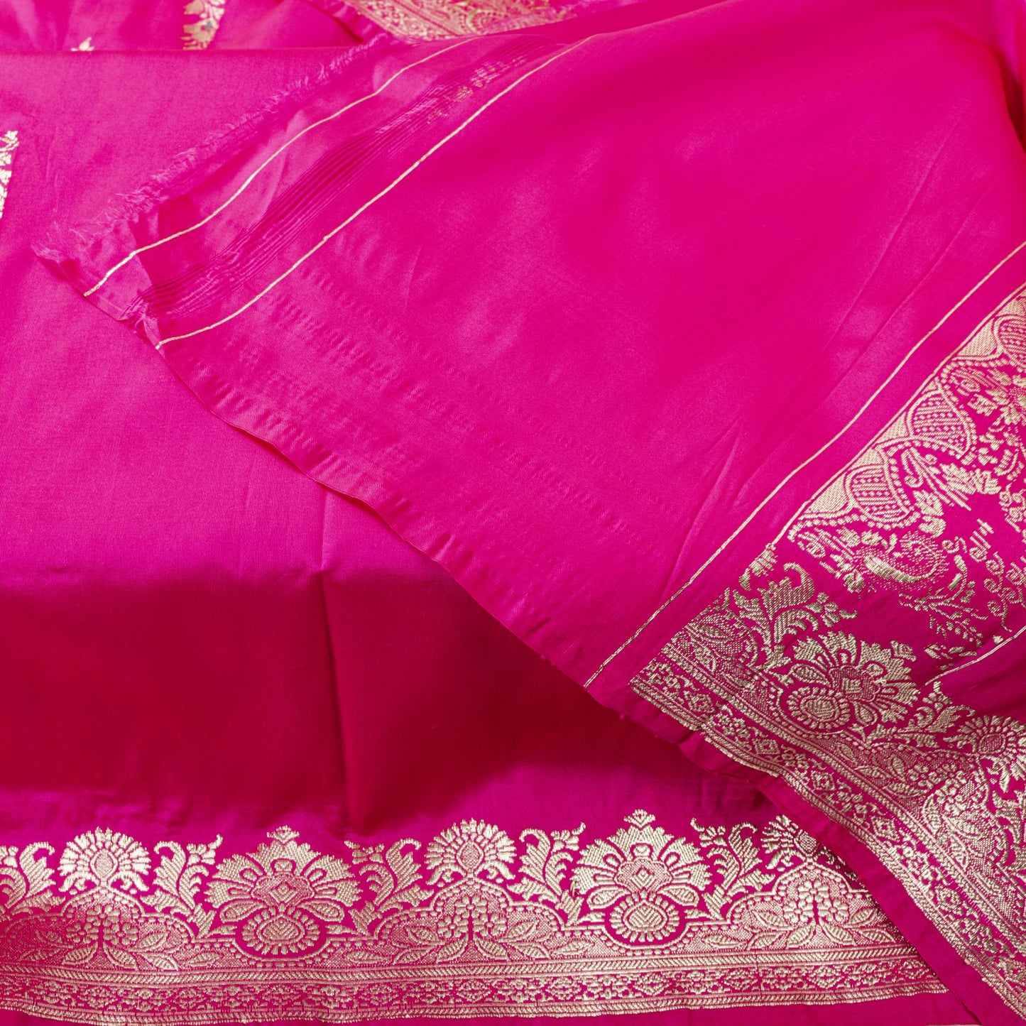 Sanskriti Vintage Pink Art Silk Dupatta/Stole Brocade Zari Hand Woven Banarasi