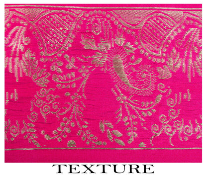 Sanskriti Vintage Pink Art Silk Dupatta/Stole Brocade Zari Hand Woven Banarasi