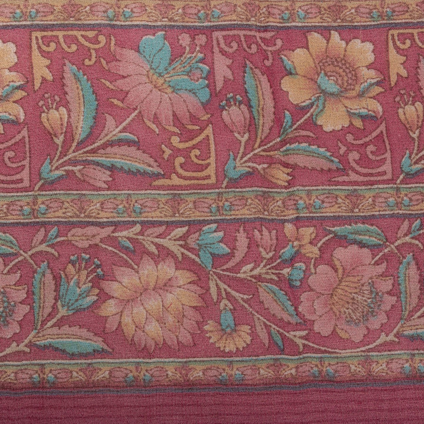 Sanskriti Vintage Pink Pure Georgette Dupatta/Stole Floral Printed Indian Veil