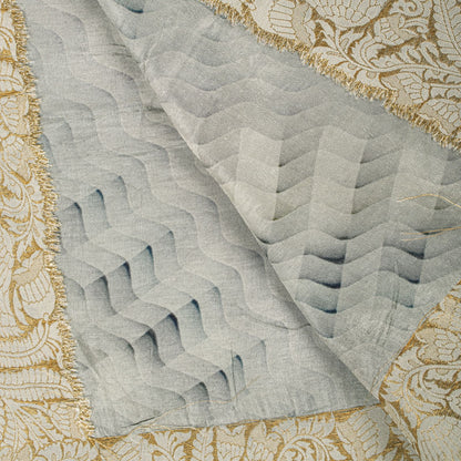 Sanskriti Vintage Gray Pure Silk Dupatta/Stole Zari Woven-Gradient Effect Print