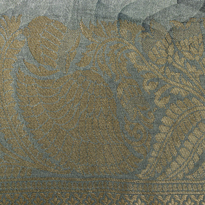 Sanskriti Vintage Gray Pure Silk Dupatta/Stole Zari Woven-Gradient Effect Print