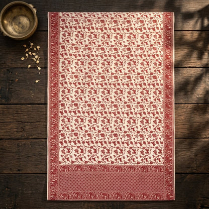 Sanskriti Vintage White Blend Cotton Dupatta/Stole Banarasi Shikargah Brocade