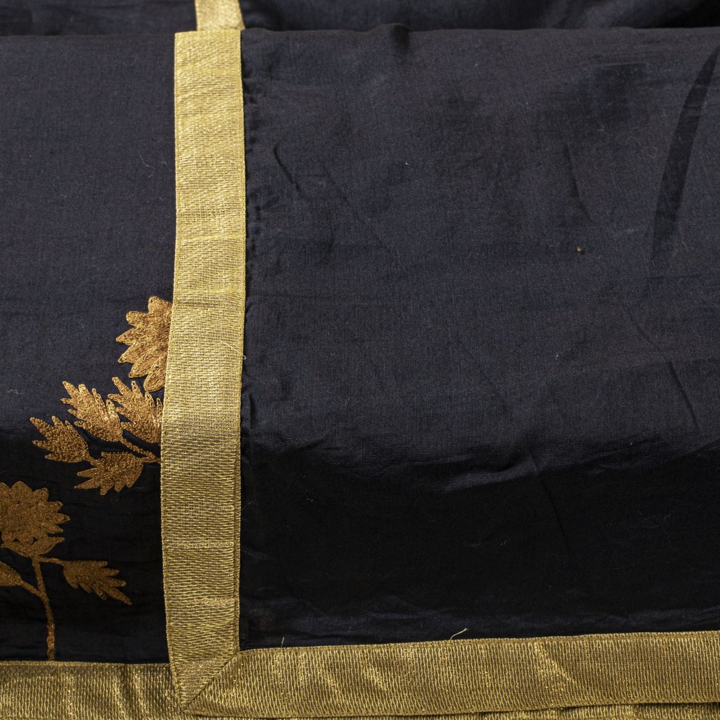 Sanskriti Vintage Blue Cotton Silk Dupatta/Stole Embroidered-Solid Premium Veil