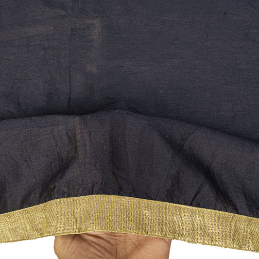 Sanskriti Vintage Blue Cotton Silk Dupatta/Stole Embroidered-Solid Premium Veil