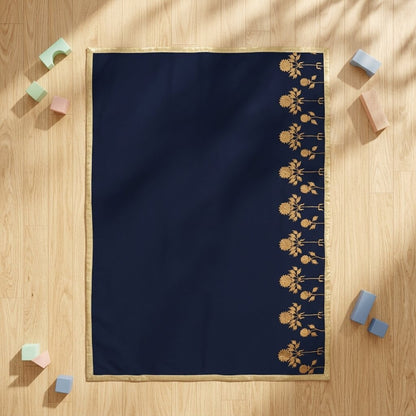 Sanskriti Vintage Blue Cotton Silk Dupatta/Stole Embroidered-Solid Premium Veil