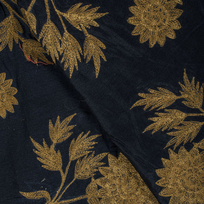 Sanskriti Vintage Blue Cotton Silk Dupatta/Stole Embroidered-Solid Premium Veil