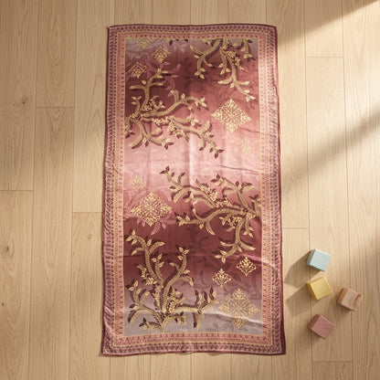 Sanskriti Vintage Brown Georgette Silk Dupatta/Stole Floral Printed Indian Veil