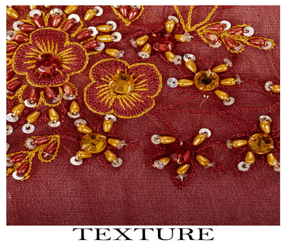 Sanskriti Vintage Yellow Pure Georgette Silk Dupatta Embroidered Beaded Zari DIY