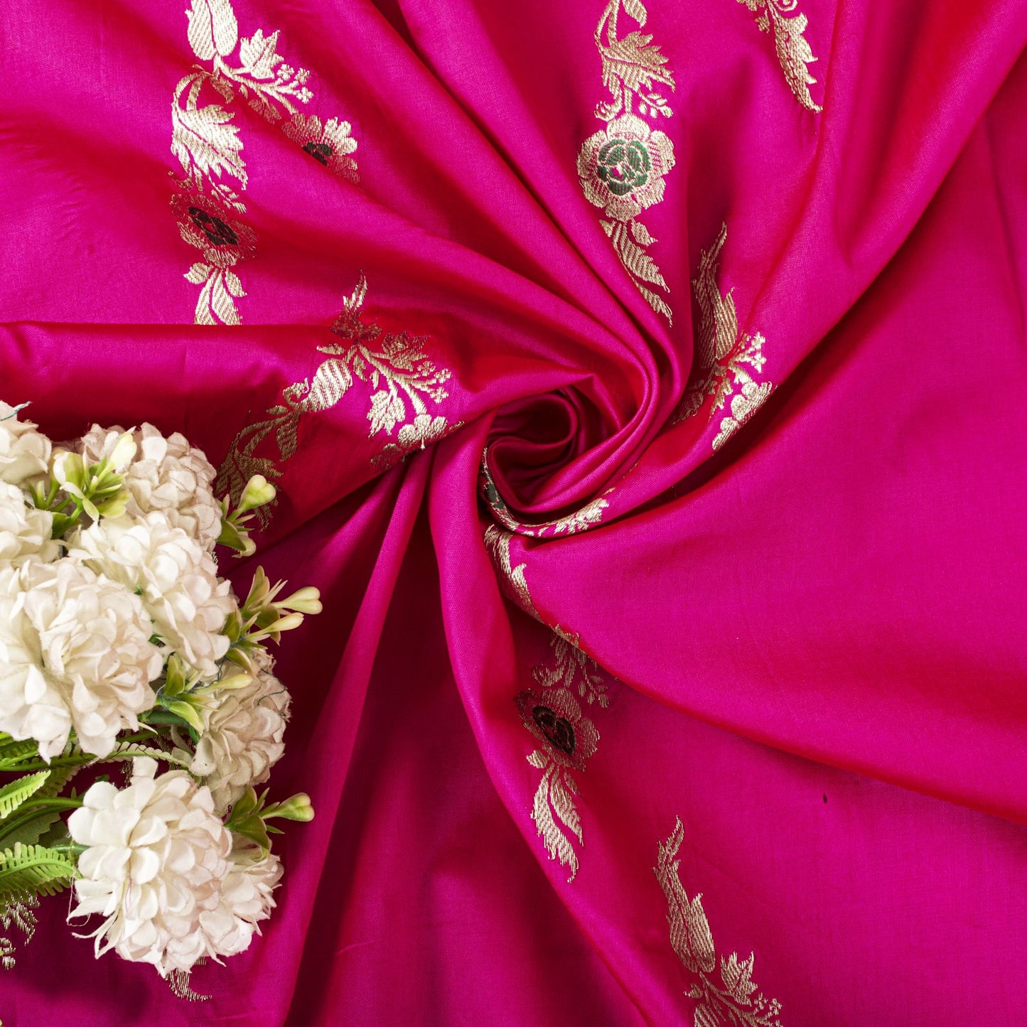Sanskriti Vintage Pink Art Silk Dupatta Embroidered Floral Zari Border Stole DIY