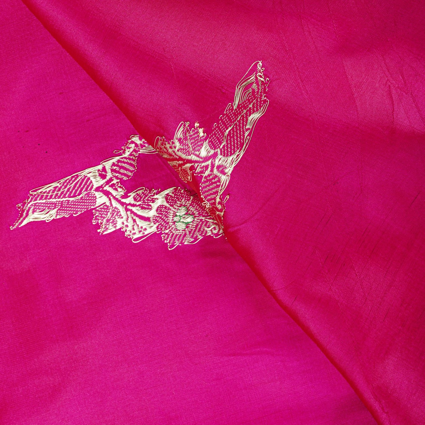 Sanskriti Vintage Pink Art Silk Dupatta Embroidered Floral Zari Border Stole DIY