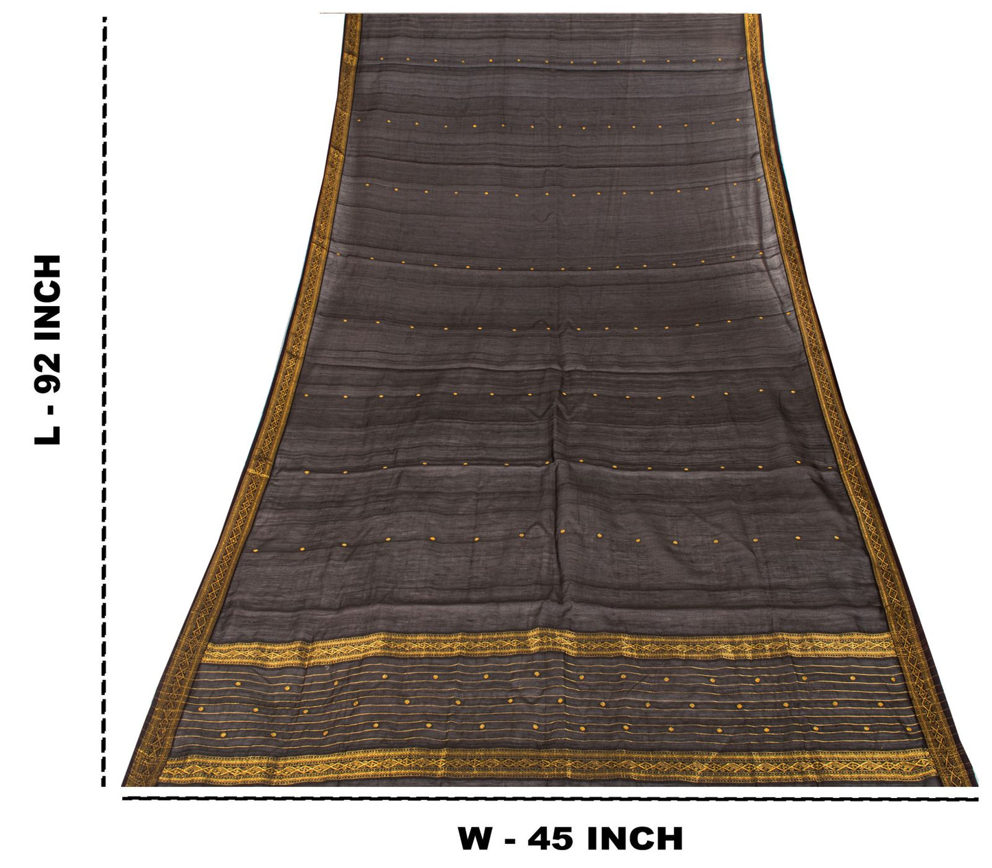 Sanskriti Vintage Black Cotton Silk Dupatta/Stole Chanderi Zari Hand Woven Veil