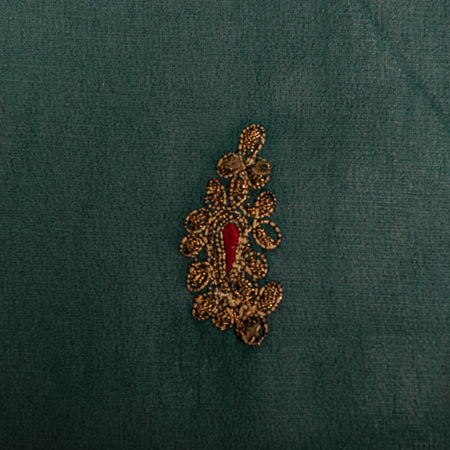 Sanskriti Vintage Green Pure Georgette Dupatta/Stole Embroidered Wedding Veil