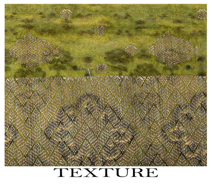 Sanskriti Vintage Green Blend Cotton Dupatta/Stole Floral Print-Woven Soft Veil