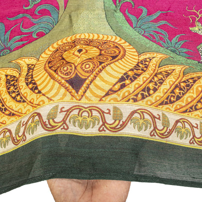 Sanskriti Vintage Dupatta/Stole Pink Pure Cotton Silk Digital Printed Soft Veil