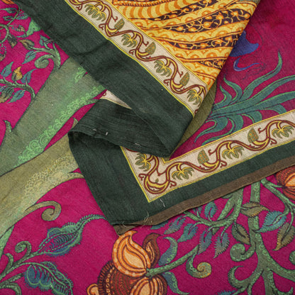 Sanskriti Vintage Dupatta/Stole Pink Pure Cotton Silk Digital Printed Soft Veil