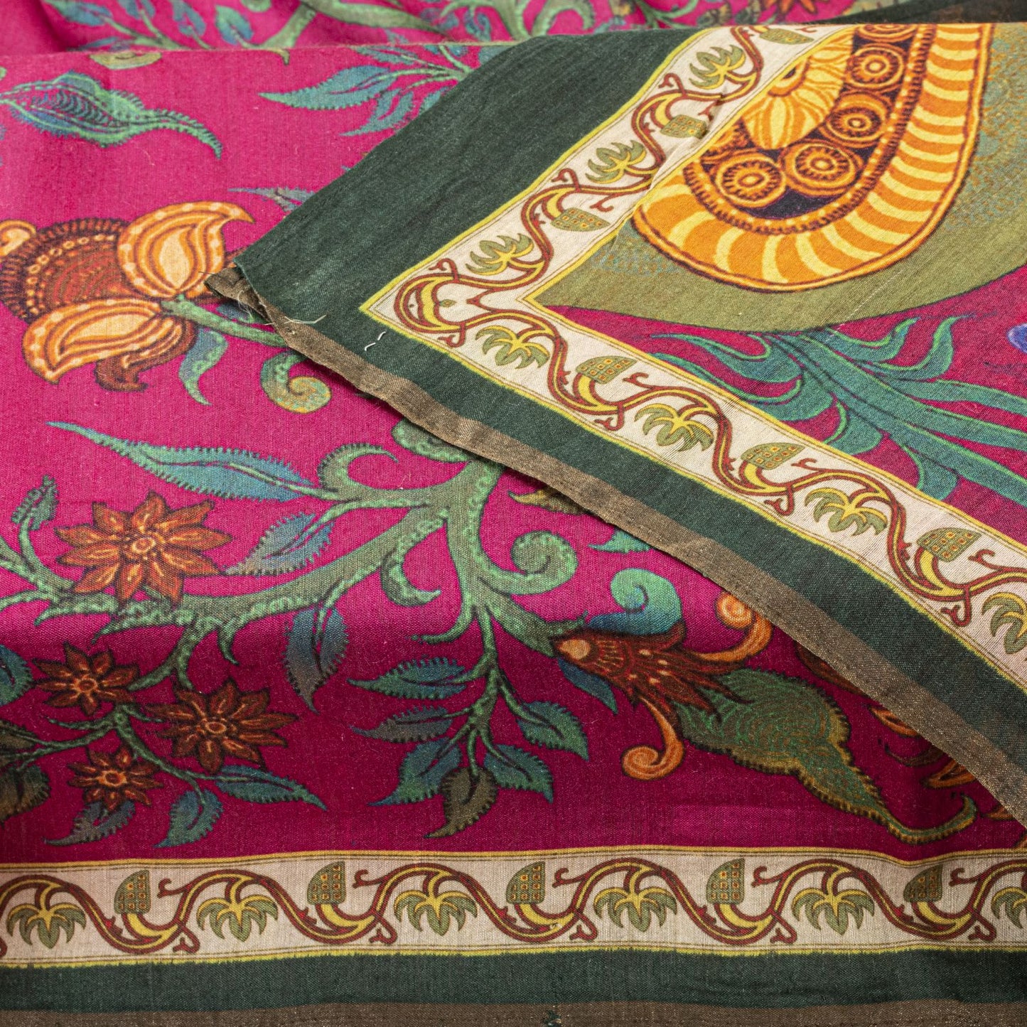 Sanskriti Vintage Dupatta/Stole Pink Pure Cotton Silk Digital Printed Soft Veil